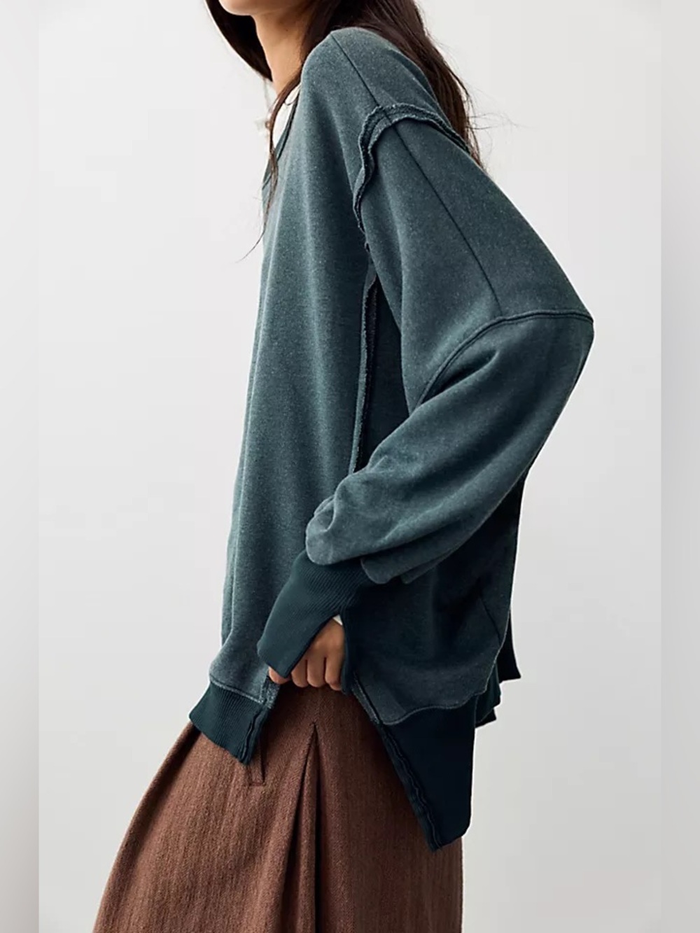 Free People We The Free Camden Sweatshirt Midnight Mountain Small Cozycore
